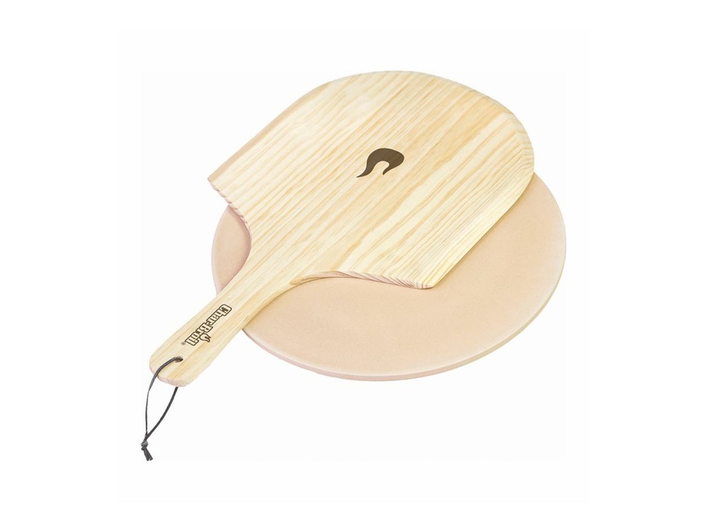 Kit pierre à pizza et planche en bois