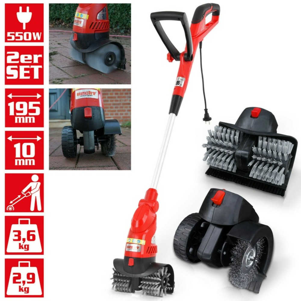 H 445 désherbeur avec brosse brosse de désherbage nettoyeur de joints 2en1 incl.2 brosses 550w