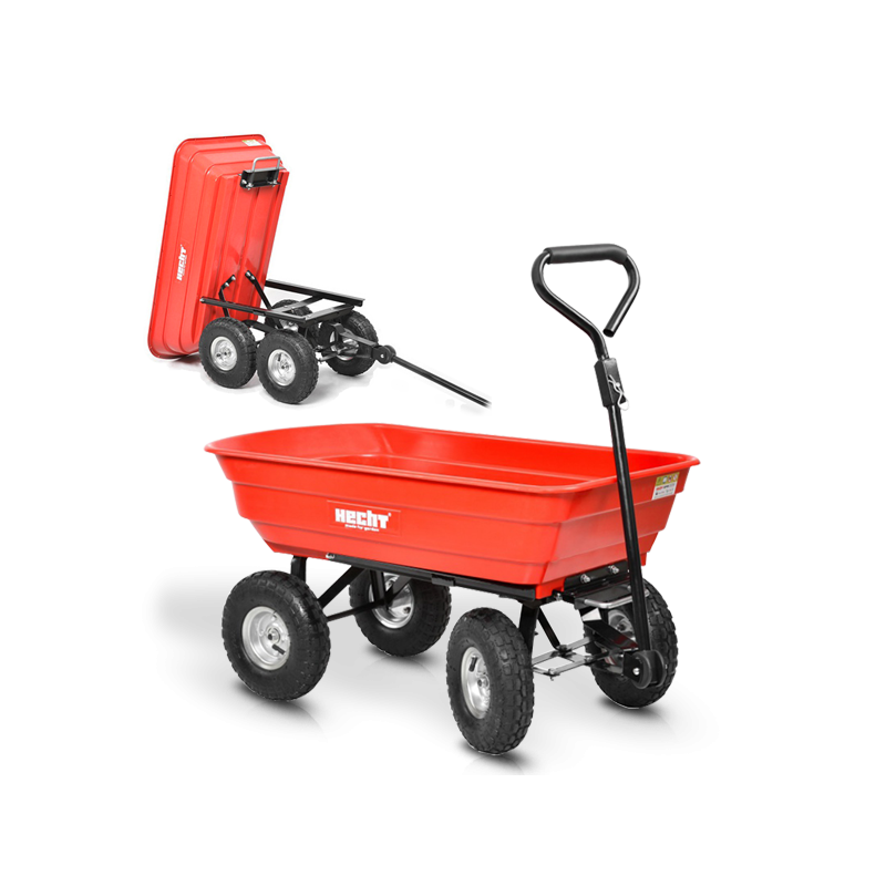 H 52145 chariot de transport chariot de jardin avec benne basculante 4 pneus et charge jusqu’à 250kg