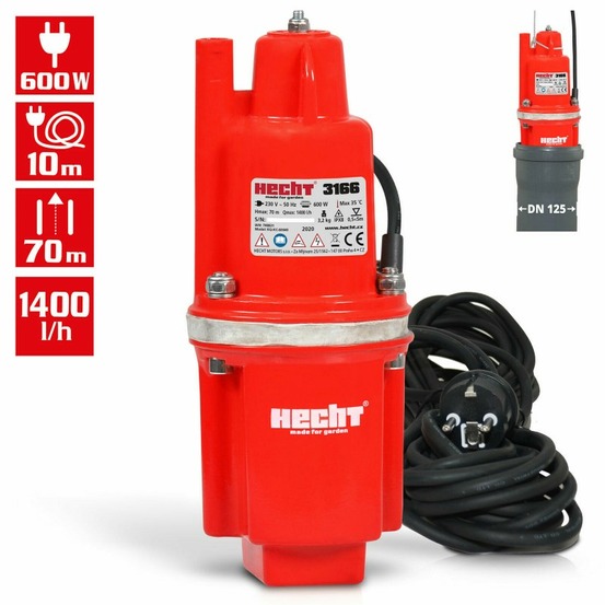 H 3166 pompe submersible pour eaux usées pompe jardin pompe à membrane 600w 1400 l/h