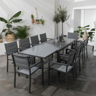 Salon de jardin lampedusa extensible textilène gris 10 pl. Aluminium anthracite