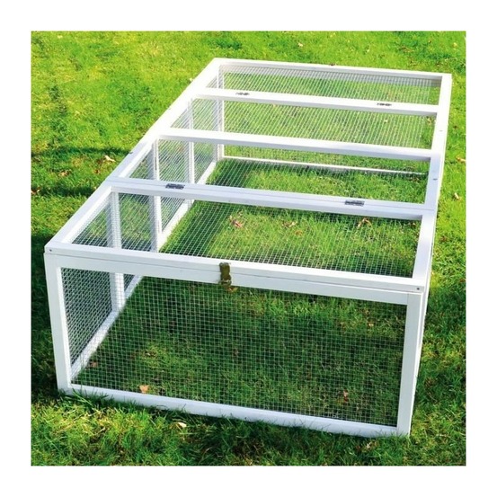 Clapier lapins rabbit run exterieur- cage mobile -couleur blanc