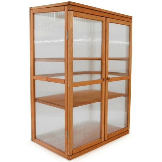 Serre en bois jardin châssis 3 étagères modèle : printemps 76x47x110,5cm