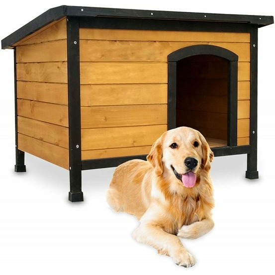 Niche chien bois pin haute qualité avec toit pliant carlo 226 xl 116 x 79x 82 cm