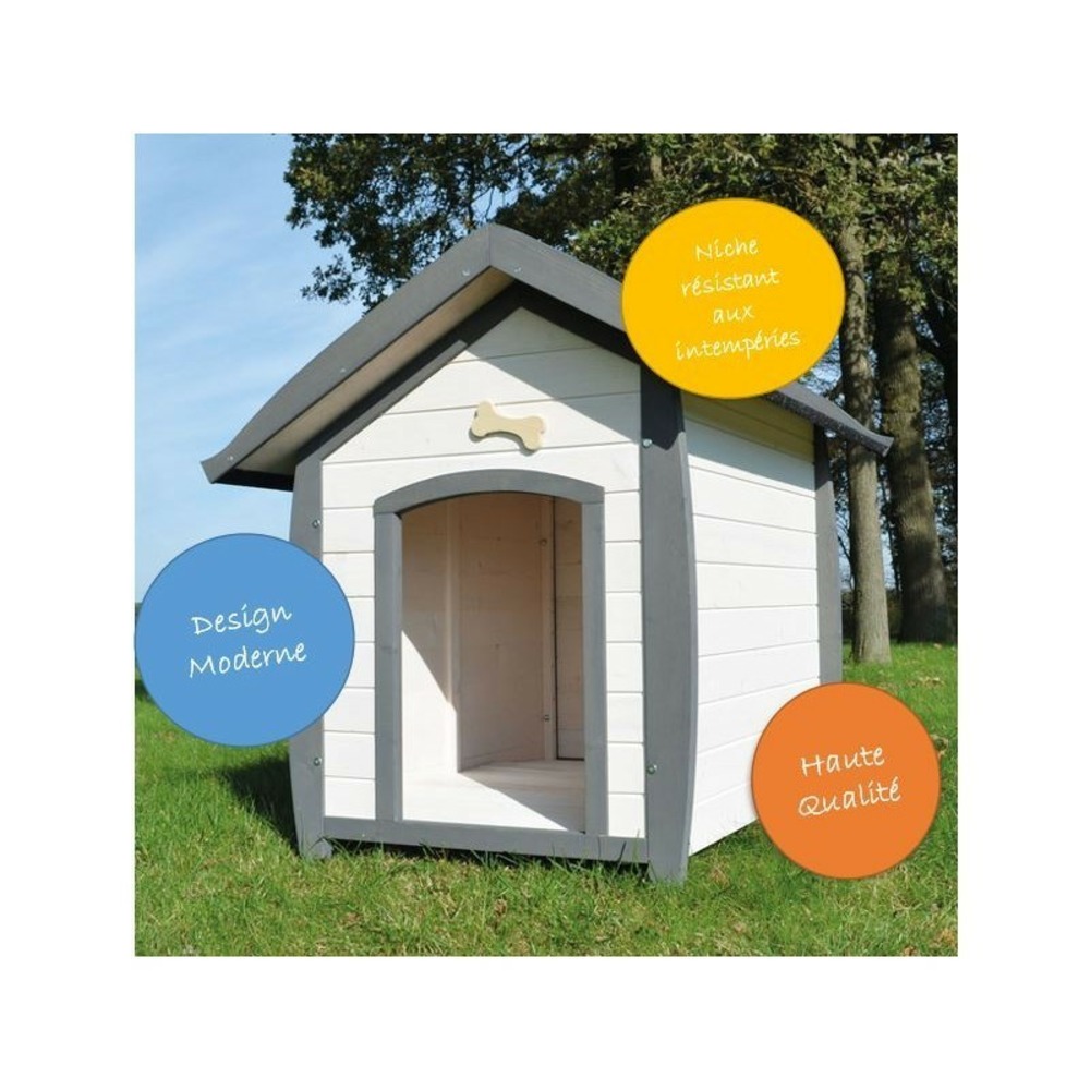 Niche chien en bois moderne de haute qualite bella 222 taille l 86 x 102 x 94 cm