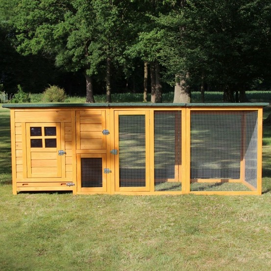 Poulailler pour jardin exterieure 5 poules 215 x 80 x 68 cm-modele 149 flexi extra