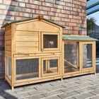 Cage clapier enclos lapin extérieur en bois  haute qualité pour lapins petits animaux- modèle : 084 stupsi 146x46x94 cm
