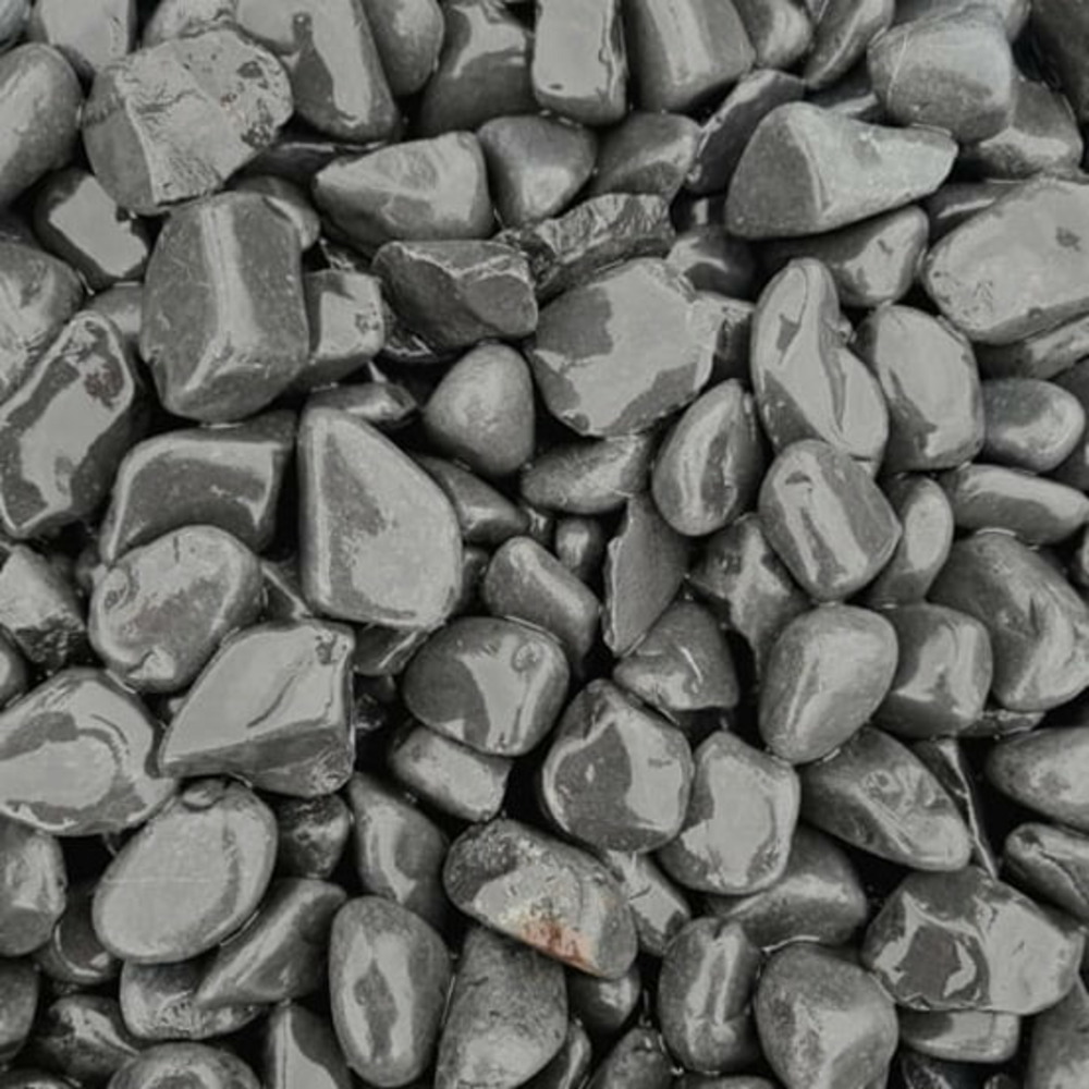 Sac de +/- 200 kg = 2,5m² galet de marbre gris foncé 12-25