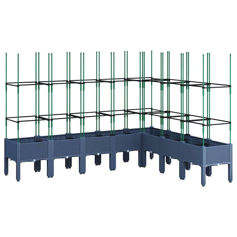 Jardinière d'extérieur avec treillis bleu gris 200x160x142,5 cm pp