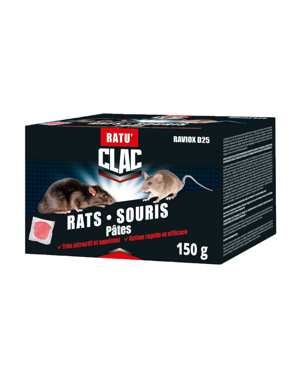 Clac raticide rats souris pates150g - clac