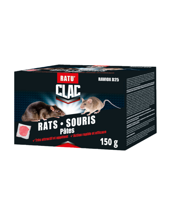 Clac raticide rats souris pates150g - clac