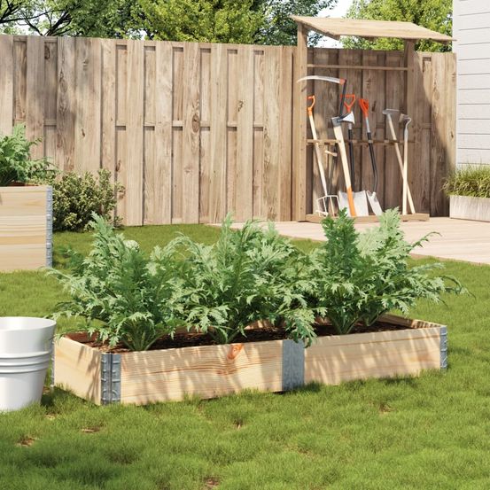 Réhausse de palette pliable en pin massif cadre potager empilable avec charnières galvanisées pour jardin 150x50cm bois