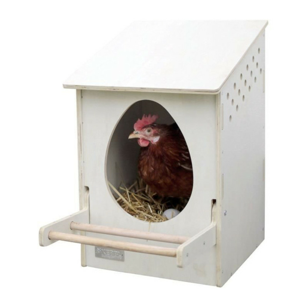 Pondoir - bois - 51 x 34 x 53 cm - blanc - pour poule