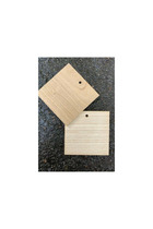 Etiquette bois carrée a suspendre taille étiquette - carrée 9.5 x 9.5 cm