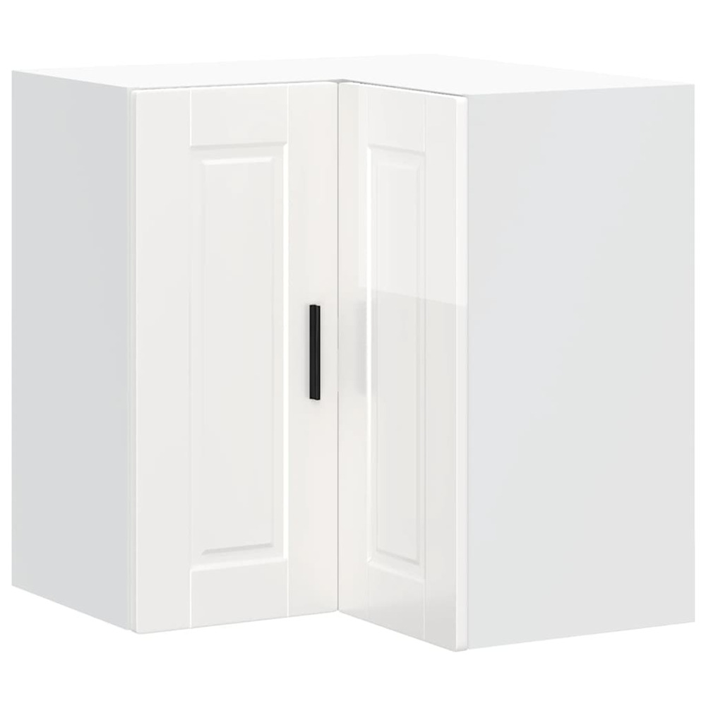 Armoire murale d'angle de cuisine porto blanc brillant