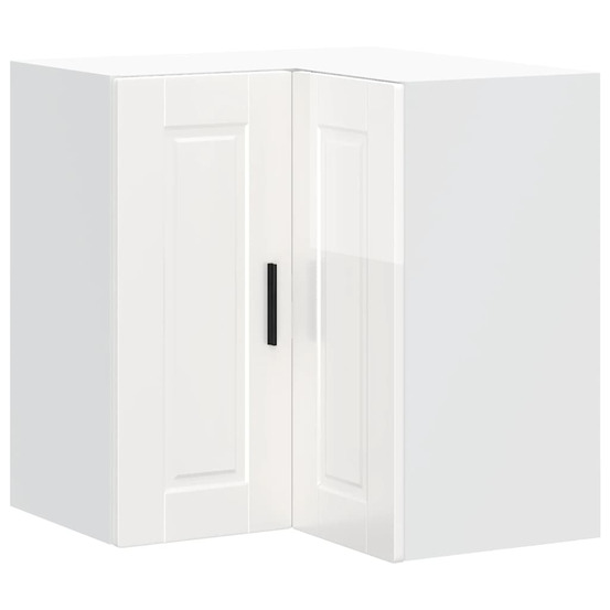 Armoire murale d'angle de cuisine porto blanc brillant