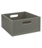Boîte de rangement en bois vert de gris 31 x 31 x 15 cm