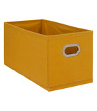 Boîte de rangement tissu jaune moutarde 15 x 31 x 15 cm