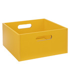 Boîte de rangement en bois jaune moutarde 31 x 31 x 15 cm