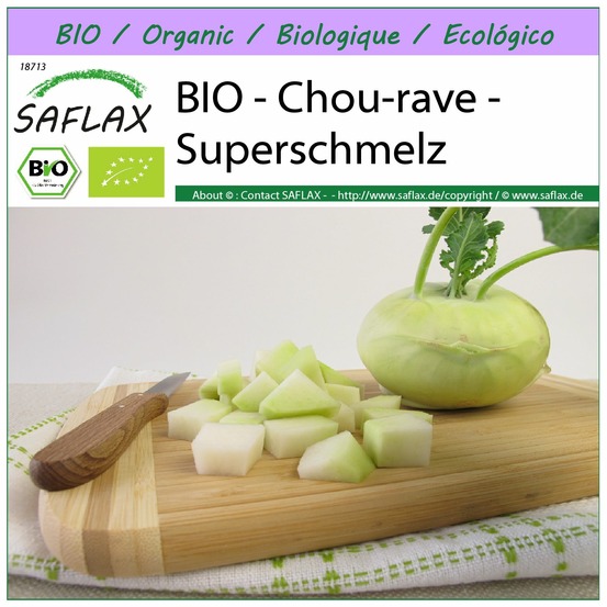 Bio - chou-rave - superschmelz - 20 graines - brassica oleracea var. Gongyl. L.