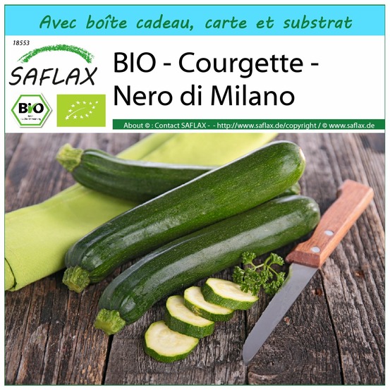 Ensemble-cadeau - bio - courgette - nero di milano - 6 graines - cucurbita pepo