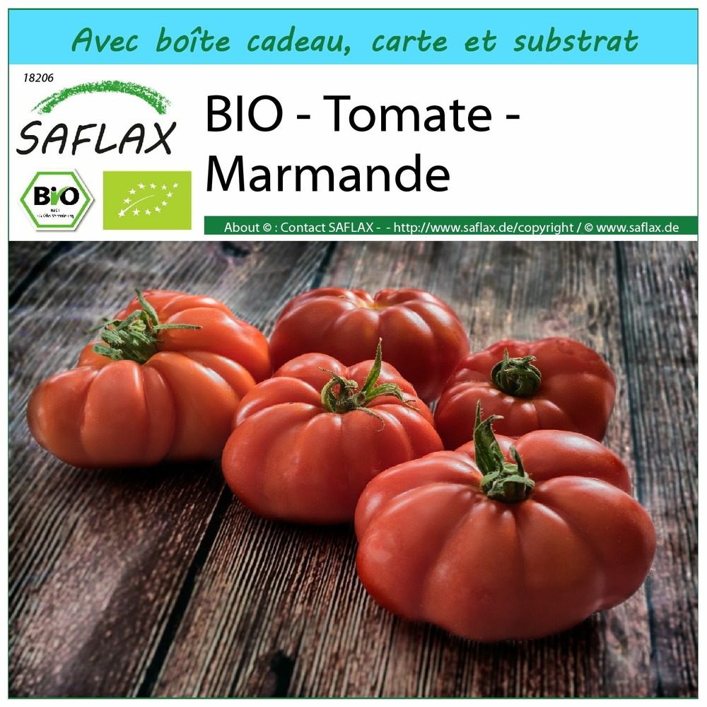 Kit cadeau - bio - tomate - marmande - 10 graines  - solanum lycopersicum