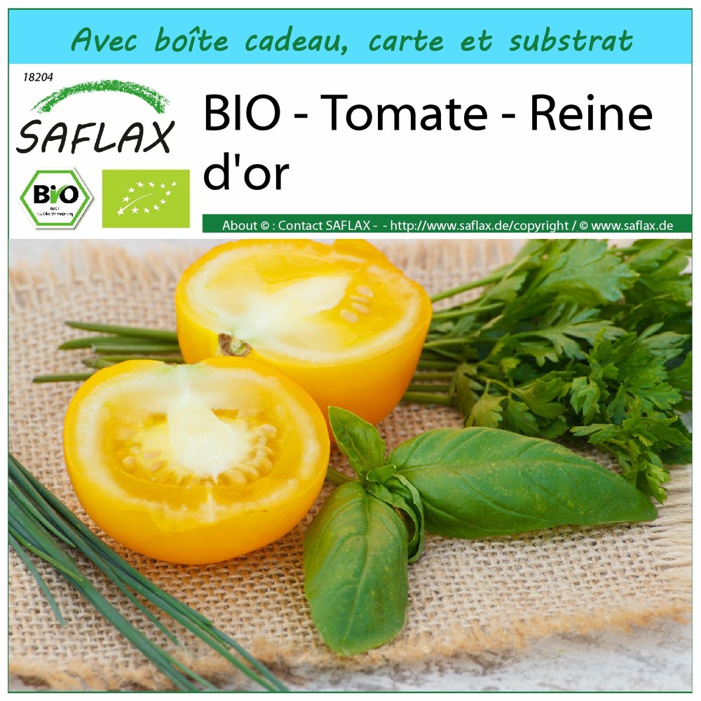 Ensemble-cadeau - bio - tomate - reine d'or - 15 graines - solanum lycopersicum