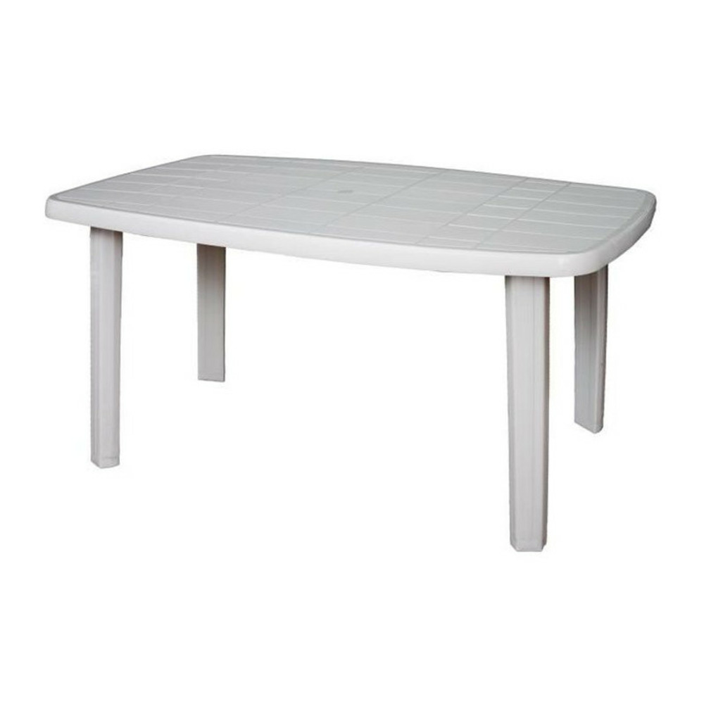 Table de jardin rectangulaire sorrento - 6 places - 140 x 80 x 72 cm - blanc