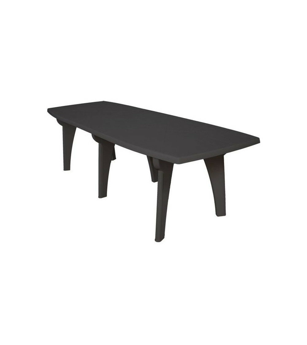 Table de jardin avec rallonge lipari 2 - 8 a 10 places - 250 x 90 x 72, 8 cm - gris anthracite