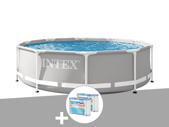 Kit piscine tubulaire prism frame ronde 3,05 x 0,76 m + 6 cartouches de filtrat