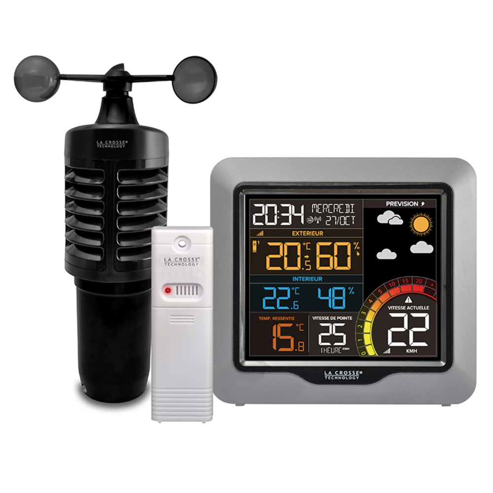 Station météo colorée avec anémomètre ws6861 silver