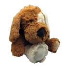 Peluche chien en acrylique brun 30 cm