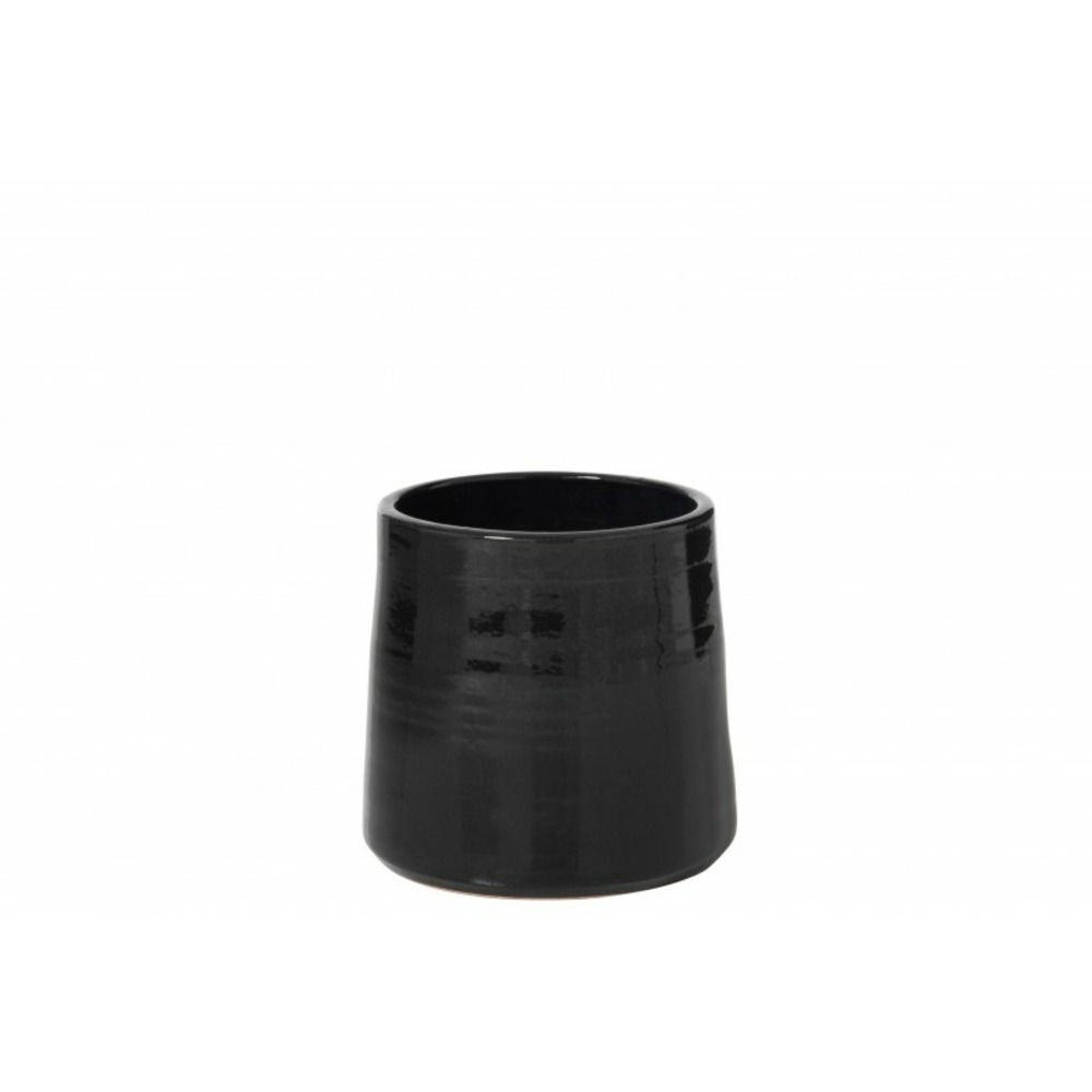 Cache pot en céramique noir 23x23x21.5 cm