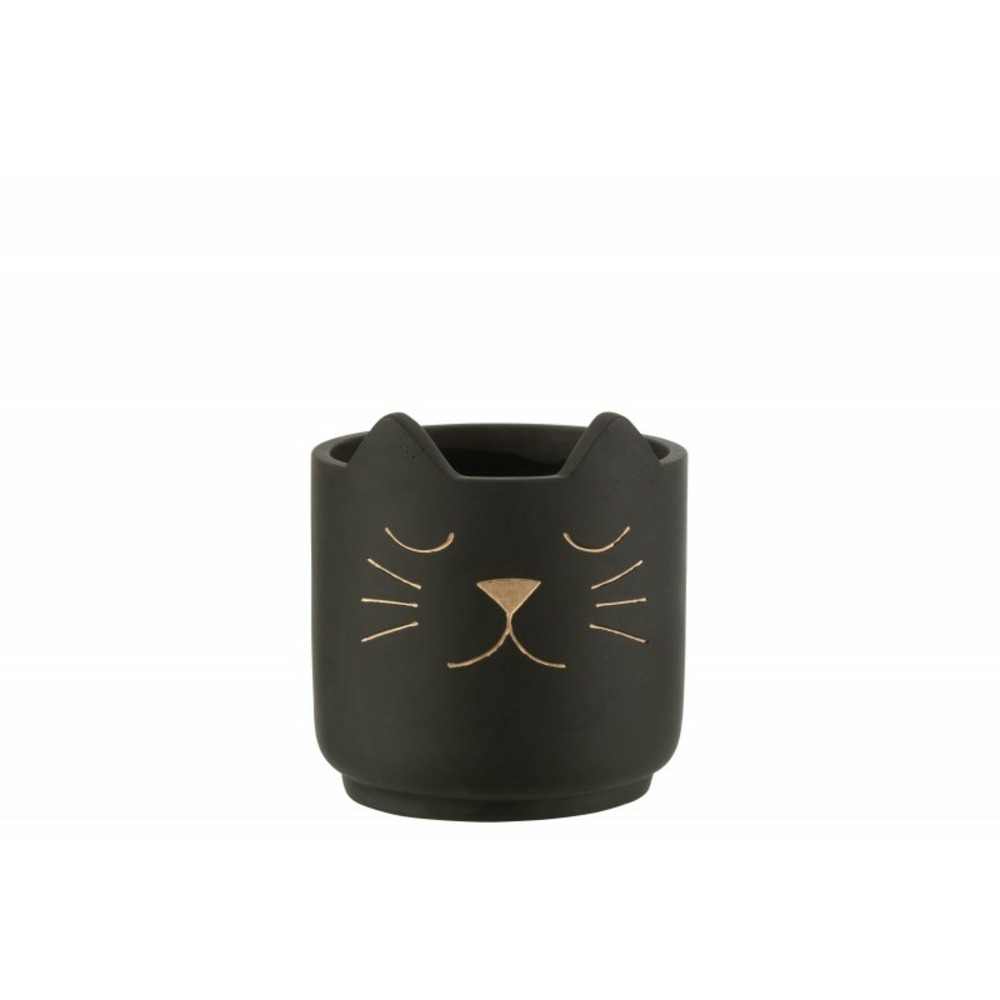 Cache-pot en céramique noir 16x16x17 cm