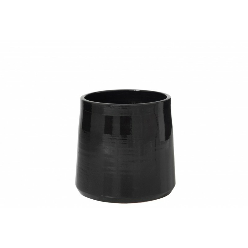 Cache pot en céramique noir 28x28x26 cm