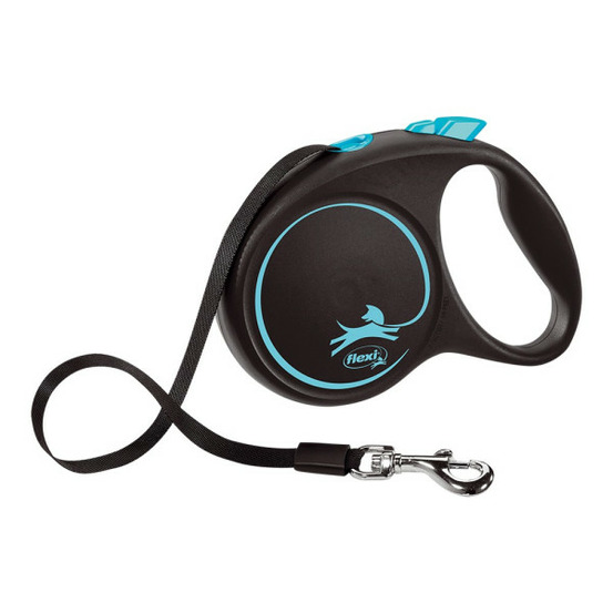 Laisse pour chien black design 5 m bleu taille m