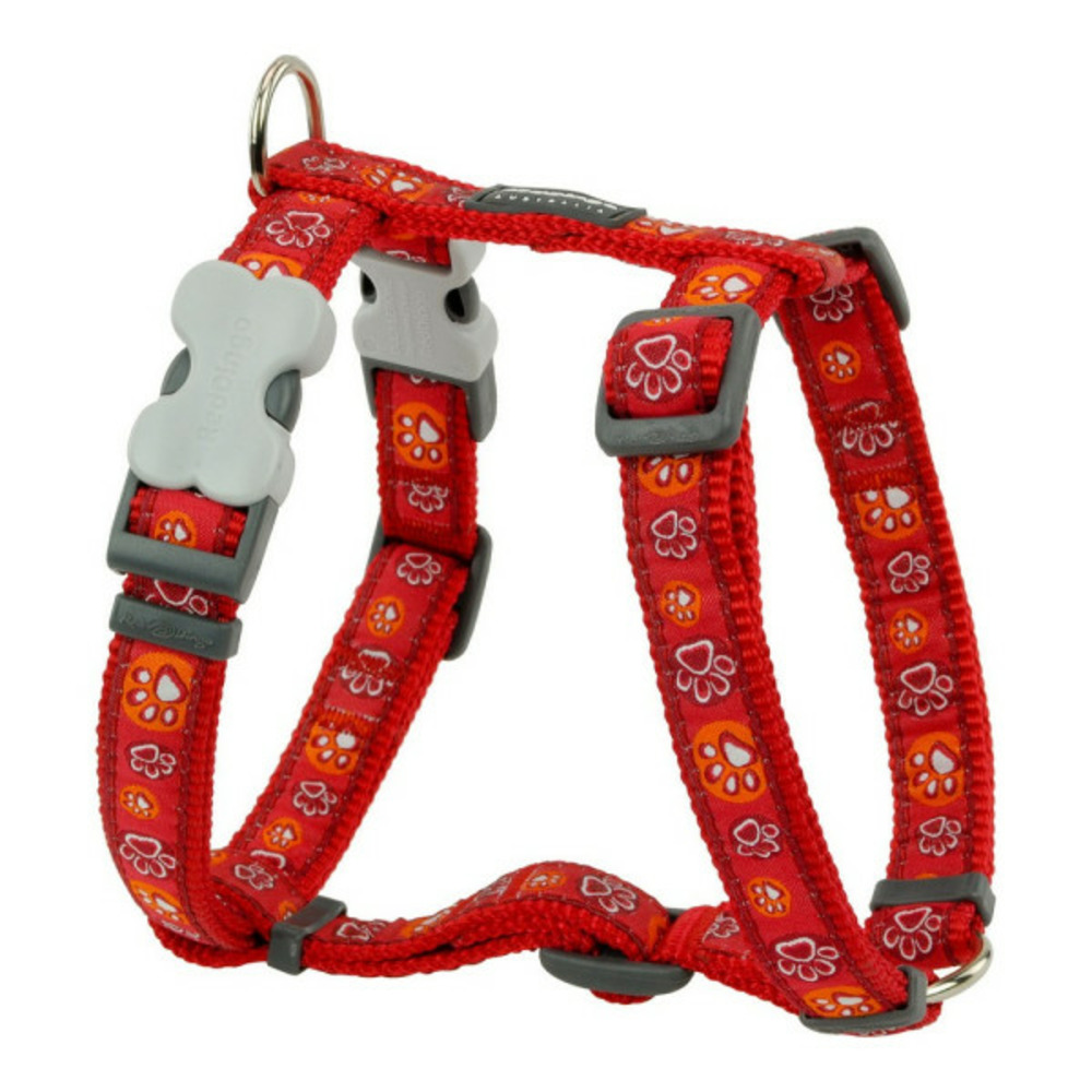 Harnais pour chien style rouge empreinte des animaux 25-39 cm