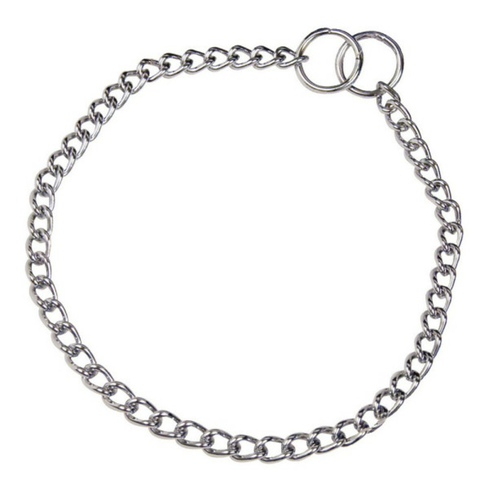 Collier pour chien argenté 2,5 mm maillons torsadé (60 cm)