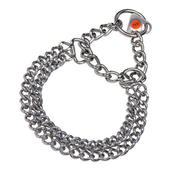 Collier pour chien argenté 2 mm double maillons (60 cm)