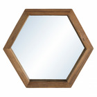 Miroir hexagonal en teck recyclé 30x26