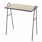 Table d'appoint plateau bois clair pieds métal noir l57