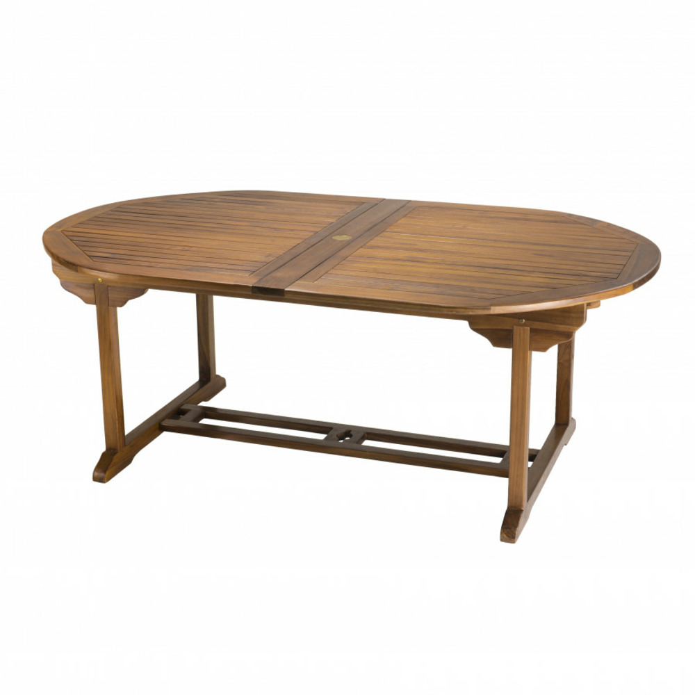 Table de jardin teck huilé extensible 10/12 personnes l300