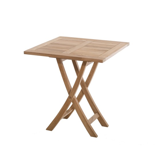 Table de jardin pliante 2 personnes 70x70 cm en bois teck