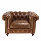Fauteuil chesterfield 1 place vintage cuir