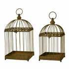 Lot 2 cages à oiseaux en métal vieilli