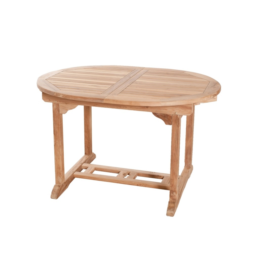 Table de jardin ovale en teck extensible 4/6 pers. L180 cm