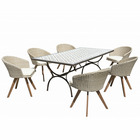 Table de jardin et chaises en carreaux de ciment 6/8 personnes