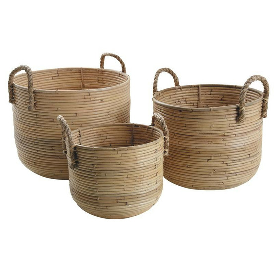 Cache-pot en poelet et corde diam 35 cm