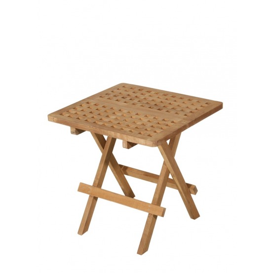 Table basse pliante carrée de jardin en bois teck