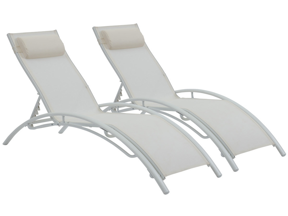 Bain de soleil en aluminium beauty - phoenix - ecru - lot de 2